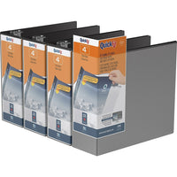 Reliure à anneaux View QuickFitMD 4 po AD-Noir, Paquet de 4-Anneau en D, noir, capacité de 750 feuilles, 4"