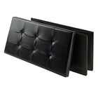 Winsome - Pouf Ashford 15 po x 29,9 po avec espace de rangement, similicuir, noir (20627)-Similicuir,  noir
