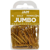 JAM Paper - Trombones géants multicolores, grand, doré, 75/paquet (21832060)-Taille : 2 po (grand/géant)