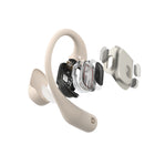 Shokz - Micro antibruit pour casque Bluetooth OpenFit à conduction d’air autour de l’oreille - OpenBass - Beige-Confort Autour de l'Oreille : Ajustement sûr pour un port prolongé agréable.