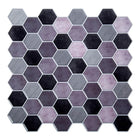 CTG – Carreaux muraux à motif hexagonal, multi-gris, 6 pièces-Ensemble : livré dans une boîte de 6 feuillets de carreaux muraux de qualité supérieure, adaptés aux surfaces lisses et propres