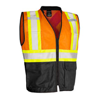 Forcefield - Gilet de sécurité avec fermeture à glissière - CSA Classe 2 Niveau 2 - Orange-100% polyester tricot à l'avant et filet à l'arrière