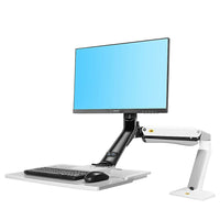 Poste de station de travail de bureau de 22 - 35 po avec port USB de North Bayou - - FC40, Blanc-Poste de travail de bureau assis-debout
