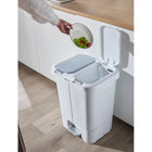Step N' Sort - Poubelle double et poubelle de recyclage - 40 L - Blanc-Poubelles faciles à retirer avec de grandes poignées ergonomiques