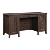 Sauder 59"W La Collection Carson Forge Bureau - Finition Coffee Oak-Deux tiroirs équipés de glissières métalliques et butées de sécurité
