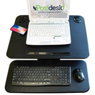 Posidesk POSI210BKD 25 Pouces Bureau Assis/Debout De Type Piédestal Avec Haut-Parleurs Bluetooth Et Le Chargeur Sans Fil, Noir-MDF
