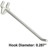Azar Displays – Crochets de plastiques d’un diamètre de 8 x 0,287 po, blanc, 50/paquet (800078-WHT)-Convient aux panneaux perforés standards