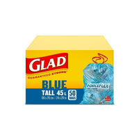 50 Sacs bleus longs ForceFlex de Glad pour la récupération d’une capacité de 45 L-Les sacs bleus GLAD peuvent contenir tous vos articles recyclables.