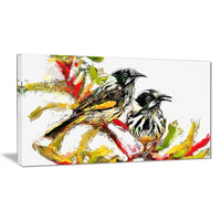 Designart – Moineaux, imprimé sur toile, 40 x 20 po (PT2497-40-20)-Impression