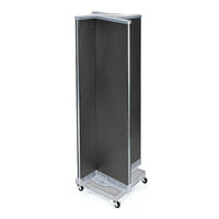 Azar Displays – Présentoir de plancher à panneaux perforés et à roulettes, 60 x 16 po, noir (700422-BLK)-En panneau perforé