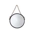 Mirrorize - Grand Miroir Mural Rond - 24" x 24" - Noir-Miroir mural rond avec cintre en corde