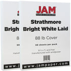 JAM Paper Papier couverture cartonné recyclé, vergé, 8 1/2 x 11 po, blanc lumineux, 100 feuilles/paquet-Fini vergé blanc lumineux