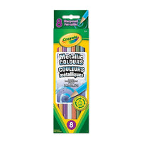 Crayola Crayons de couleur métalliques - paquet de 8-Parfaits pour les travaux à l’école, à la maison et au bureau