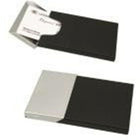 Elegance – Étui pour cartes professionnelles, noir mat et chrome-Matériau : Métal