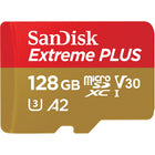 SanDisk - Carte microSDXC UHS-1 Extreme Plus avec adaptateur - 128 Go-Compatible avec la plupart des appareils prenant en charge les cartes microSDXC Pour une utilisation étendue