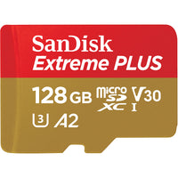 SanDisk - Carte microSDXC UHS-1 Extreme Plus avec adaptateur - 128 Go-Compatible avec la plupart des appareils prenant en charge les cartes microSDXC Pour une utilisation étendue