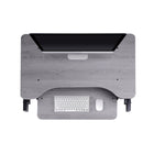 Rocelco - Élévateur de bureau à hauteur réglable assis-debout de 32 po ADR avec poignées faciles à soulever - Gris-L'élégante finition en métal noir et les étagères en bois noir complètent tout décor de bureau