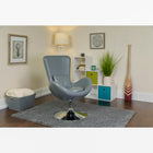 Chaise d’appoint salon-réception de série Œuf en cuir gris (CH-162430-GY-LEA-GG)-Coussin de siège