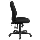 Flash Furniture - Chaise de travail pivotante ergonomique et polyvalente, dossier moyen, tissu noir (BT90297M)-Dossier mi-hauteur