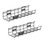 ShoppingAll -Chemin de câbles sous le bureau - Noir - Lot de 2-Rack Large Et Spacieux:Profitez de notre espace de rangement de 120 mm x 420 mm qui garde les câbles et multiprises hors de vue pour un poste de travail sans encombrement