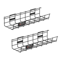 ShoppingAll -Chemin de câbles sous le bureau - Noir - Lot de 2-Rack Large Et Spacieux:Profitez de notre espace de rangement de 120 mm x 420 mm qui garde les câbles et multiprises hors de vue pour un poste de travail sans encombrement