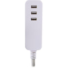 Staples - Rallonge à trois prises, deux ports USB, 6 pi. Cordon tresse, gris-Le très long cordon d'alimentation en tissu de 6 pi est assorti d'un motif de chine gris qui procure une touche personnalisee à votre decor interieur ou à votre bureau