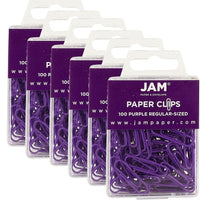 JAM Paper – Trombones standard, violet, 6 paquets de 100, total de 600 (2183753g)-Violet