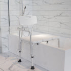 Flash Furniture Banc De Transfert De Bain Et Douche Réglable série HERCULES-Blanc (DCHY3510LWH)-Tabouret approuvé par la FDA