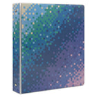 Staples - Reliure de 1 po à 3 anneaux - Pixels-Reliure à anneaux ronds, design pixels, peut contenir jusqu'à 175 feuilles de papier