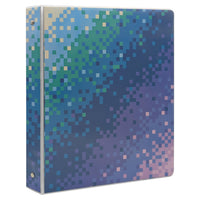 Staples - Reliure de 1 po à 3 anneaux - Pixels-Reliure à anneaux ronds, design pixels, peut contenir jusqu'à 175 feuilles de papier