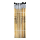 Charles Leonard - Pinceaux plats avec manche naturel d’une largeur de 1/4 po, poils noirs, 72/paquet (CHL73525)-Pinceaux pour artistes en herbe