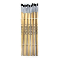 Charles Leonard - Pinceaux plats avec manche naturel d’une largeur de 1/4 po, poils noirs, 72/paquet (CHL73525)-Pinceaux pour artistes en herbe