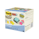Post It - Feuillets eclair avec distributeur, couleurs vives assorties, 76 mm l x 76 mm L (3 po l x 3 po L), Paquet de 12-couleurs vives assorties, 76 mm x 76 mm