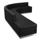 Flash Furniture – Alon Series ZB803610SBK, ensemble de réception 5 pièces, cuir,noir-Revêtement doux en cuir noir.