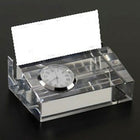 Elegance - Horloge avec porte-cartes-Horloge élégante en cristal optique avec porte-cartes professionnels ajouter une touche de classe à votre bureau.
