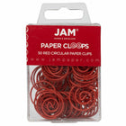 JAM PAPER - Trombones Circulaires Colores, Rouge, 2 Paquets de 50-Couleur : Rouge