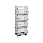 Eddie's - Rack à bacs à quatre niveaux - 57 po H x 19-3/4 po l x 17-1/4 po P - Noir-Rack à bacs