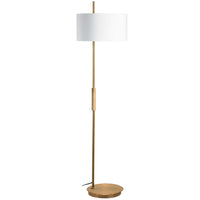Dainolite - Lampe sur pied à incandescence moderne Fitzgerald, 1 lumière, laiton vieilli, abat-jour blanc-Laiton vieilli