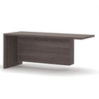 Pro-Linea – Table retour, gris écorce-Construction de 1,5 po de calibre commercial avec surfaces au fini en mélamine résistant aux égratignures, aux taches et à l’usure. Rebord épais en PVC de luxe. Respecte ou dépasse les normes de performance ANSI/BIFMA.
