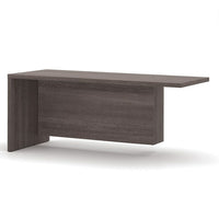 Pro-Linea – Table retour, gris écorce-Construction de 1,5 po de calibre commercial avec surfaces au fini en mélamine résistant aux égratignures, aux taches et à l’usure. Rebord épais en PVC de luxe. Respecte ou dépasse les normes de performance ANSI/BIFMA.