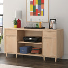 Sauder - Clifford Place Crédence de rangement de bureau - Natural Maple-Deux tiroirs avec glissières à extension complète pour vous garder organisé