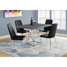 Monarch Specialties - 1059 Table A Manger - 36 po X 48 po /Gris/Metal Chrome-Dimensions : Rectangle de 48 larg. x 36 prof. x 31 haut. (po)
