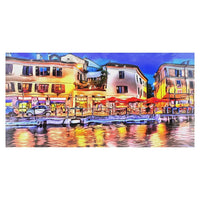 Designart – Café sur la Côte d’Azur, toile étirée (PT2039)-Impression