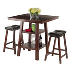 Winsome – Table haute Orlando 3 pièces avec 2 tabourets de style selle (94362)-Ensemble pour table à manger