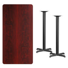Flash Furniture – Table bistro en stratifié acajou de 30 x 60 po avec 2 bases de 22 x 22 po (XUMA3060T2222B)-Table d'hospitalité à hauteur de bar