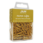 JAM Paper - Trombones standards colorés, petits, doré, 100/paquet (21832058)-Quantité : 100 trombones/boîte