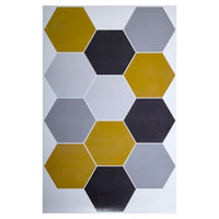 CTG – Autocollants muraux à motif hexagonal, multicolore, 6 pièces-Ensemble : livré dans une boîte de 6 feuillets de carreaux muraux de qualité supérieure, adaptés aux surfaces lisses et propres