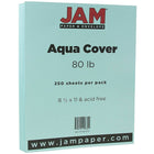 JAM Paper Papier cartonné, 8 1/2 x 11 po, aqua, 250/pqt-Aqua