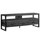 Monarch Specialties - 2823 Meuble Tv - 60 po L/Faux Bois Noir/3 Tiroirs-Une étagère ouverte idéal pour les unités audiovisuelles