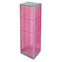 Azar Displays – Présentoir de plancher pivotant à panneaux perforés sur 4 côtés, 60 x 16 po, rose (700405-PNK)-Tour carrée pivotante